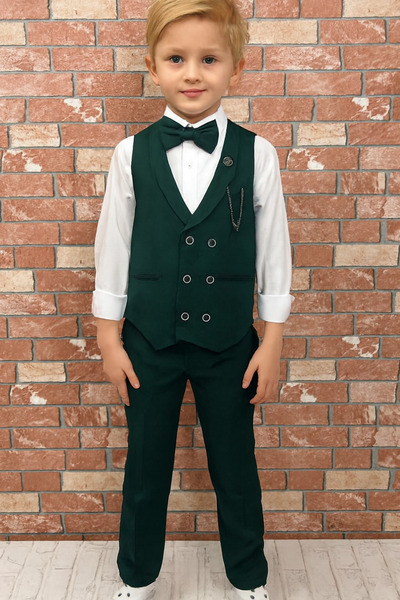 HAYTA Children's Vest Suit Shirt Set 0-1years - 14years Silver Green