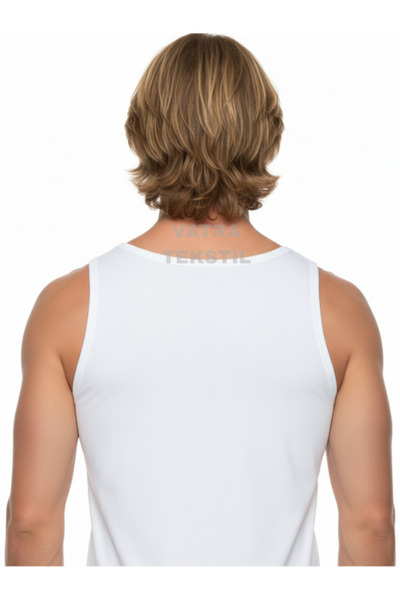 Tutku قميص داخلي رجالي من القطن الممشط باللون الأبيض مكون من 6 قطع