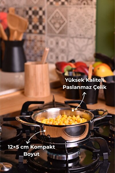 Bambum دافني - وعاء ستيل مسطح 12x5 سم