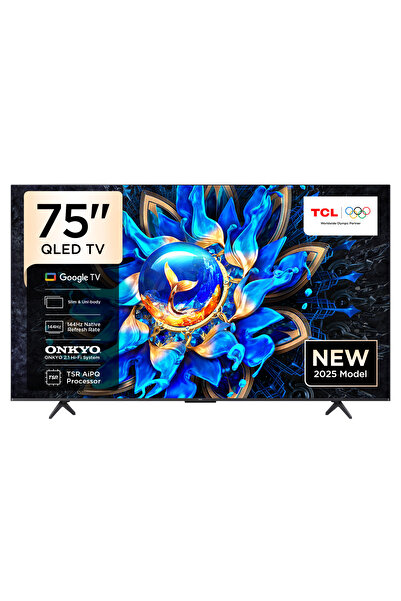 TCL 75T8C 75" 190 Ekran Uydu Alıcılı 4K Ultra HD Smart QLED Google TV