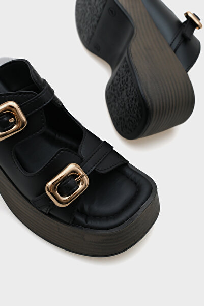 Capone Outfitters Masha Wedge Heeled dupla csatos női papucs