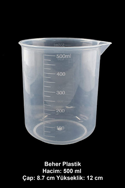 ATEL-SAN Beher Plastik 500 ml / Ölçü Kabı Şeffaf