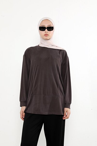 Foremia Pique Tunic with Front Piece-Brown