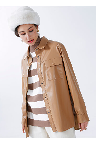 Fabrika Geniş Fit Deve Tüyü Kadın Ceket PAMEL