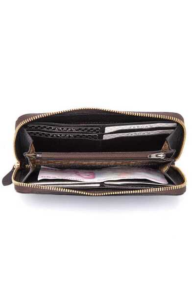 Tergan Brown Genuine Leather Women's Wallet - S1Cb00005734-A42