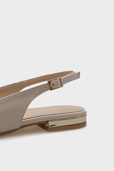 Capone Outfitters Angela Metal Heeled Open Back Women's Ballerinas