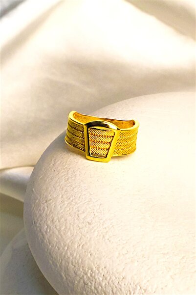 BEYZA DERELİ TAKI AKSESUAR 22 Ayar Fiziki Altın Kaplama Hasır Yüzük