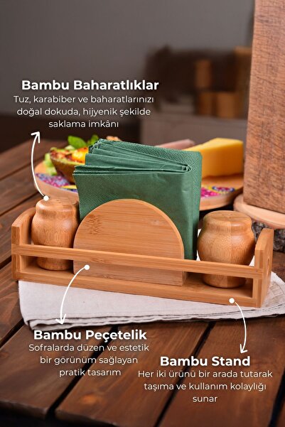 Bambum Elcoda - Salt and Pepper Shakers with Napkin Holder