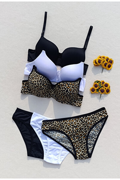 siyalife Набір нижньої білизни з бюстгальтером з пуш-апом і трусиками, 3 предмети