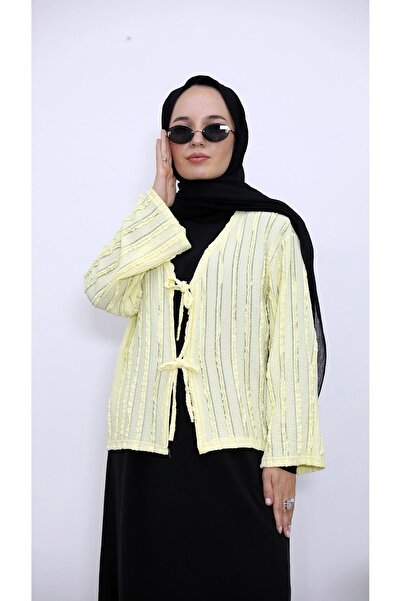 Foremia Pleated Front Two-Tie Tunic-Yellow