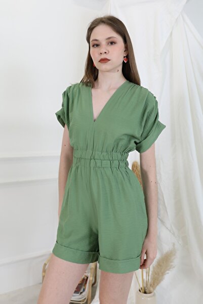 Foremia Linen Jumpsuit-Green