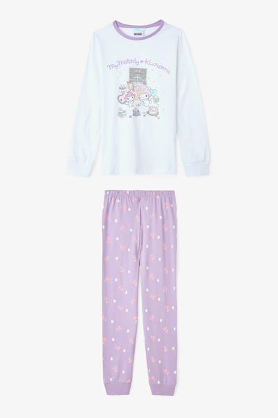 Penti Lilac Girls' Kuromi Friends Long Sleeve Cotton Pajama Set