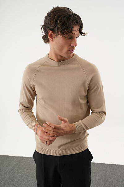 No Way Pulover pentru bărbați guler rotund slim fit