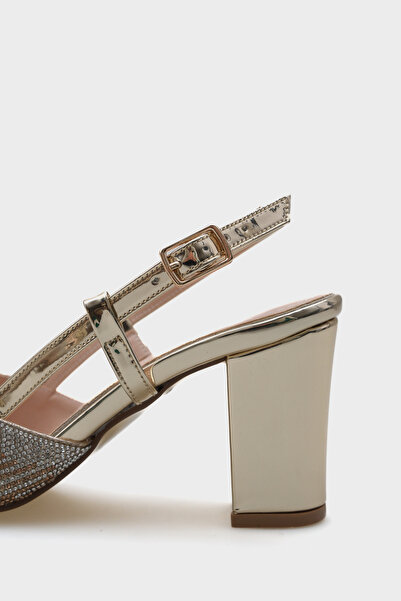 Capone Outfitters Nova Medium Heeled Pointed Toe Stone Women's Stylish Shoes