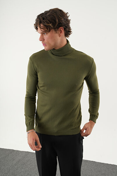 No Way Ανδρικό πουλόβερ εφαρμοστό Fisherman με ψηλό λαιμό Basic