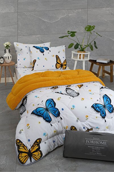 Sudemhome Μονό σετ ύπνου Welsoft Παπλωματάκι διπλής όψης Wellsoft Fluffy Fleece και σεντόνι 100x200