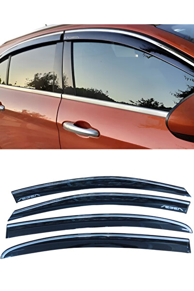 ACK Dizayn FİAT EGEA SD/HB/CROSS ARACA ÖZEL KROMLU CAM RÜZGARLIĞI (PİANOBLACK) YAZILI-YAZISIZ