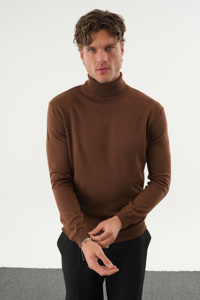 No Way Ανδρικό πουλόβερ εφαρμοστό Fisherman με ψηλό λαιμό Basic