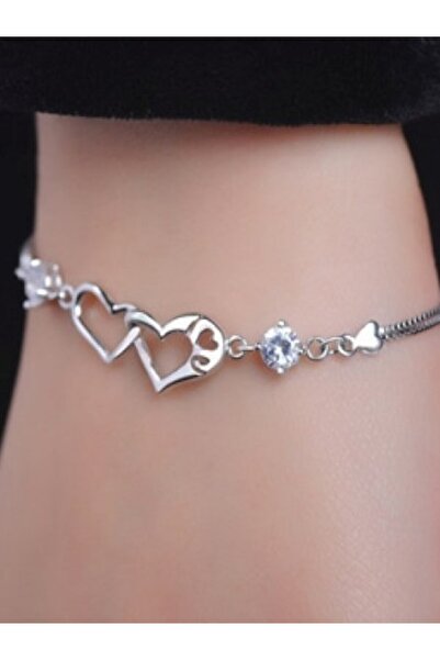 OEM Brățară Eternity cu Inimă Dublă – Strălucirea Iubirii, placată cu Argint S925