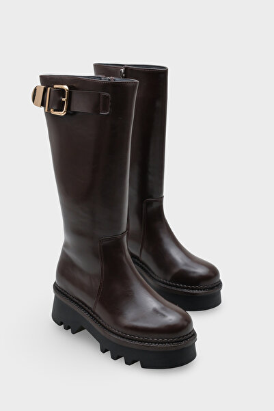 Capone Outfitters Γυναικείες μπότες με φερμουάρ στο πλάι με μεταλλική πόρπη με σόλα Norry Trak