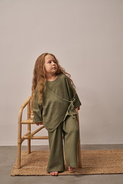 Oh La La Koala For Little Ones Khaki Waffle Tie-Up Set