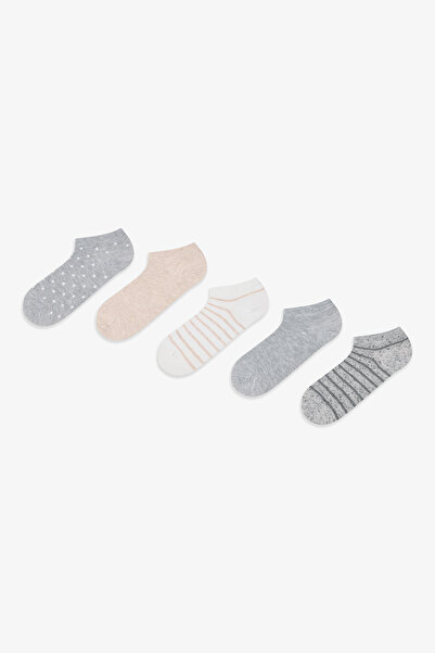 Penti 5 Çift Pamuklu Karışık Desenli Patik Çorap