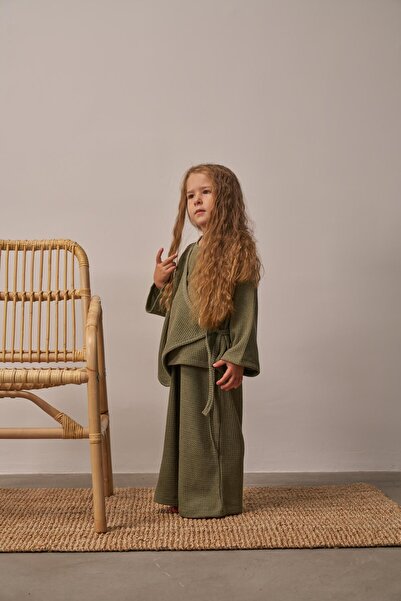 Oh La La Koala For Little Ones Khaki Waffle Tie-Up Set