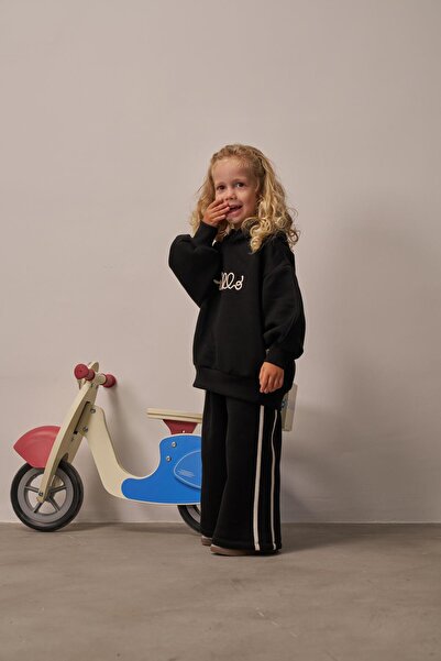 Oh La La Koala For Little Ones Black Hello Embroidered Top and Bottom Set