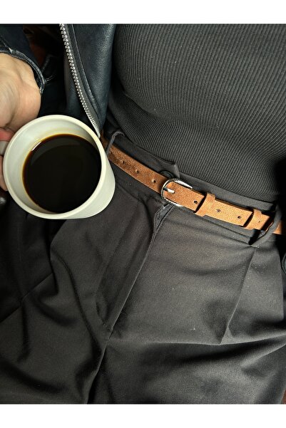 LİA KEMER حزام نسائي من الجلد المدبوغ بنمط حلقي مخطط من فاكت، حزام فضي بإبزيم، حزام للسترة، حزام للملابس، حزام للبنطلون