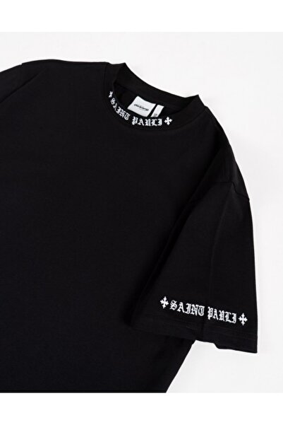 No Future Saint Pauli Collar Embroidery Regular Fit Men's T-Shirt Nf0602Sy