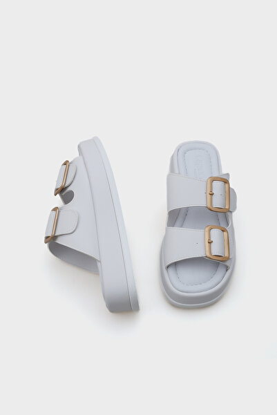 Capone Outfitters Marge Wedge Heeled Double Banded Buckle Women's Slippers