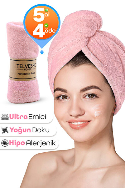 Telvesse Товстий мікрофібровий рушник для волосся, пляжний, морський, басейн, сушка, ванна, сушка волосся, рушник для голови, рожевий