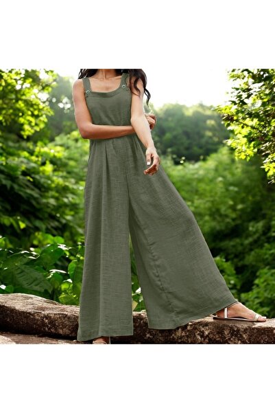 Barbora Yazlık Salaş Rahat Keten Tulum