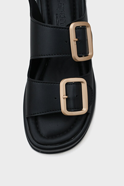 Capone Outfitters Dámské sandály s dvojitou přezkou na klínovém podpatku