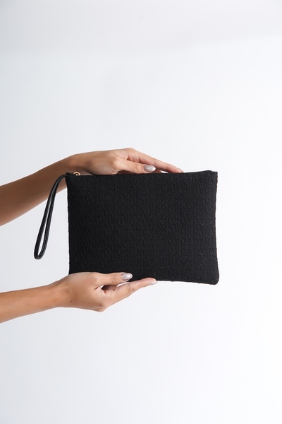 Capone Outfitters Paris Tweed Mini Black Bag