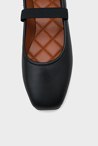 Capone Outfitters Γυναικείες Μπαλαρίνες Μαύρες Ματ - Σχέδιο με Ζώνες