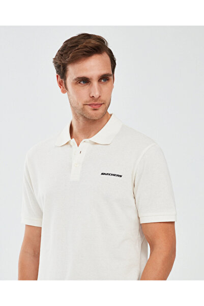 SKECHERS S211800-102 Ανδρικό μπλουζάκι πόλο με κοντό μανίκι μπεζ
