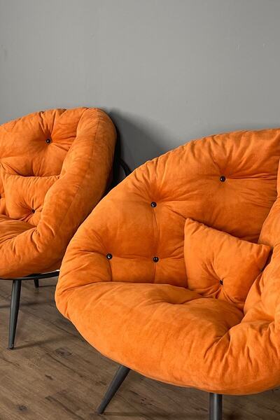 Berta Concept Hera 2'li Berjer Koltuk & Yatak Olabilen Minder Turuncu