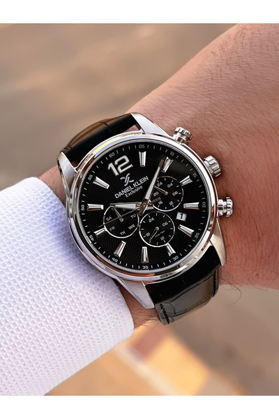 Daniel Klein Special Boxed Groom's Watch Leather Band 30 Mt Water Resistant Inner Functions Active Men's Wristwatch