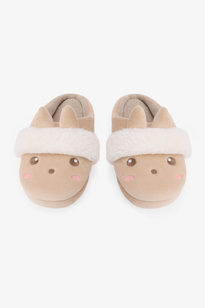 Penti Beige Cute Rabbit Embroidered House Slippers