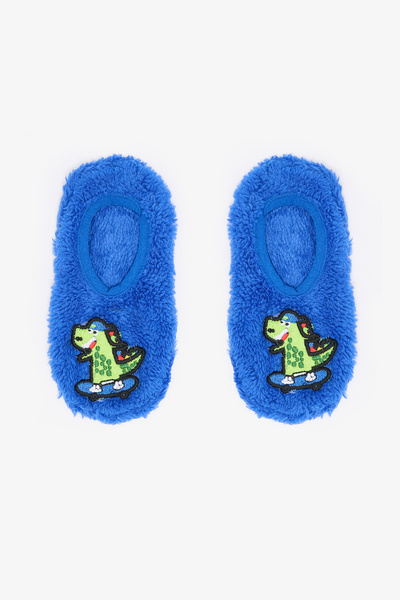 Penti Saks Boy's Dinosaur Embroidered Non-Slip Sole Home Shoes