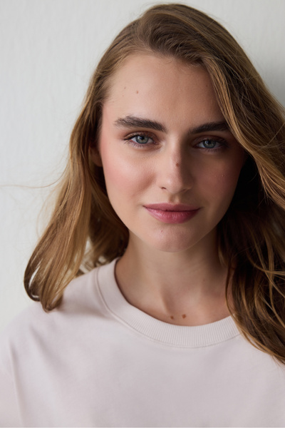 Penti Bej Weekend Time Bisiklet Yaka Pamuklu Kısa Kollu Pijama Üstü