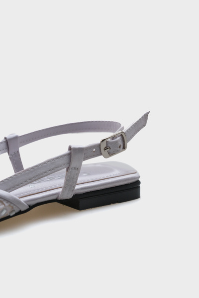 Capone Outfitters Pointed Toe Stoned Satin Ballerinas