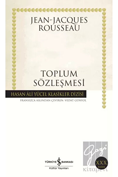 TÜRKİYE İŞ BANKASI KÜLTÜR YAYINLARI Toplum Sözleşmesi