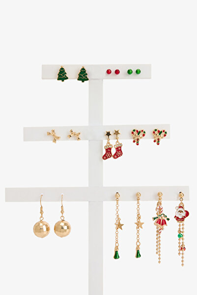 Penti Altın Rengi Happy Year 10'lu Küpe Seti