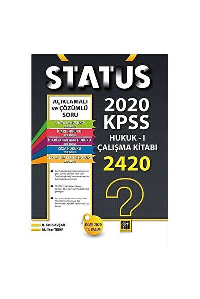 Genel Markalar Status 2020 Kpss Hukuk -I Çalışma Kitabı kitabı - Gazi Kitabev...