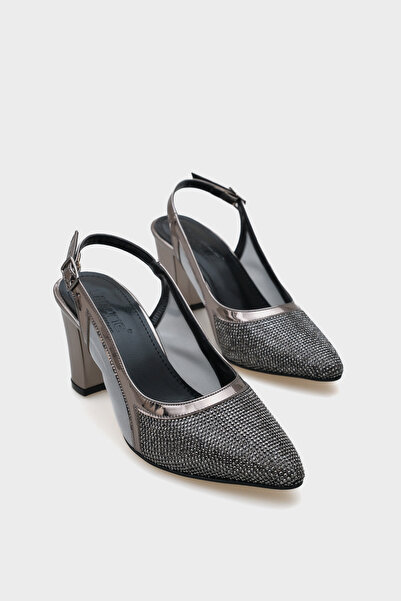 Capone Outfitters Ola 750 Women's Heeled Stone Mesh Open Back Shoes