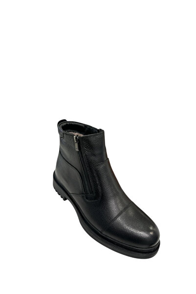 JAMES FRANCO 23 05 110M 25992 Hakkiki Deri Klasik Kürklü Bot Siyah