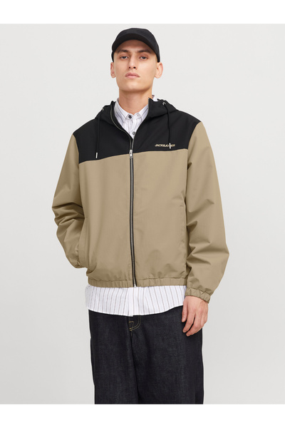 Jack & Jones Jack&Jones 12268598 JJELEGACY LIGHT JACKET HOOD Ανδρικό αθλητικό μπουφάν καφέ