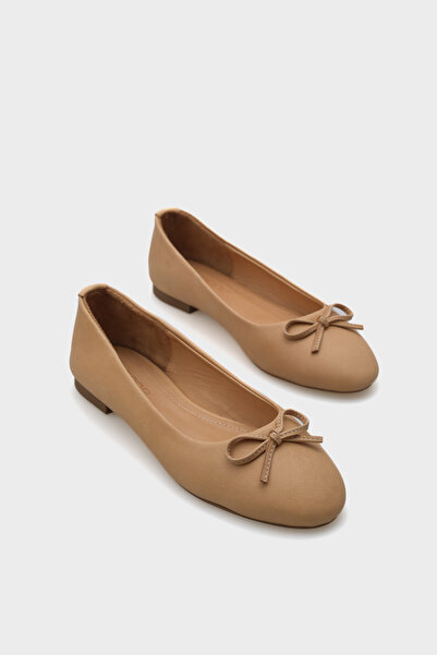 Capone Outfitters Dámské baleríny s kulatou špičkou z pravé kůže